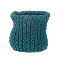 Panier de rangement en tricot - Bleu pétrole